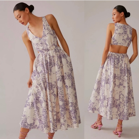 Anthropologie Dresses & Skirts - Anthropologie X Aureta Side Cut Out Midi Dress, NWT, Small
